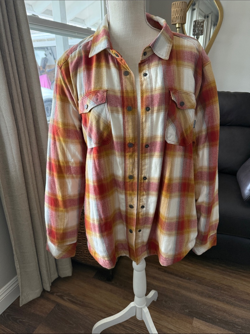 Pacific Trail Red, Yellow & White Plaid Utility Jacket